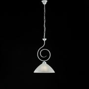 White Shabby iron chandelier one light White lampshade 32x h53 cm