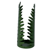 Round dark green laurel leaf metal cup holder cm ø8h20