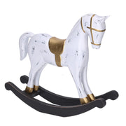 White wooden rocking horse cm42x8h31