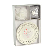 Mars pink candle w/saucer lichens&moss cm26x17h4,5 - 8 hours