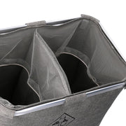 Double folding gray fabric basket 54x34.5h50.5 cm