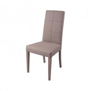 Wooden chair covered in dove gray eco-leather with matching structure 47x47xh.101 cm