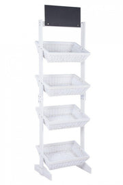 Rustic display Darik 4 white wicker baskets
