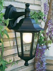 Outdoor Aluminum Die-Cast Lamp with Transparent Glass Diffusers - Max Height 155mm - Max Power 60W Black