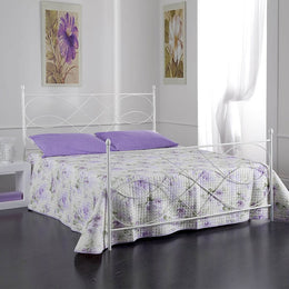Iron double bed with footboard SOSPIRO White 166x208x h128 cm