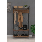 Navis walnut entrance furniture with coat hanger and rack