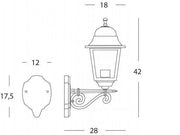 Medium Above Wall Lamp E27 old black line