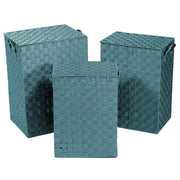 Rectangular lined water green polyester 1-3 basket cm40x30h55