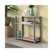 TV cabinet with 3 shelves in Sonoma oak and aluminum 60x29.5xh.57.3 cm