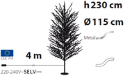 LIME TREE Branch White H230cm 1560 MicroLED FlashLED 4m+ø115xH230cm Christmas Lights