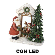 Santa claus resin music box with red led cm22x9,5h22,5