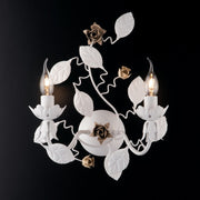 Two lights Shabby White iron applique with Ivory Tortora finish 36x h38 cm