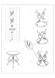 Old dark anthracite round metal table cm 70