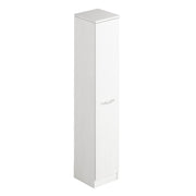 White wooden shoe rack with one door and 6 shelves cm h182x36x38