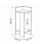 Elos design coffee table oak color oak anthracite panel 25x25x60h right