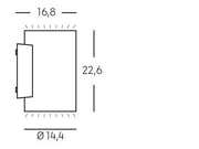Wall-mounted Aluminum Die-cast Lamp with Transparent Glass Diffusers - 40W, 4242 Lumens, Warm Aluminum Light
