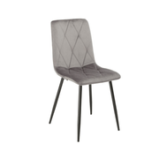 Okar chair gray fabric with diamond stitching