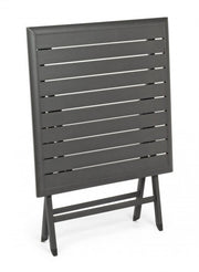 Folding outdoor table in anthracite aluminum ELIN 70x70x h71 cm