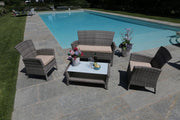 Amalia gray poly rattan lounge with cushions