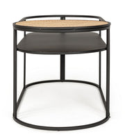 Elyot black oval steel coffee table