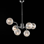 Modern chandelier in polished chrome iron 6 lights cm 86