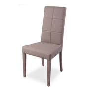 Wooden chair covered in dove gray eco-leather with matching structure 47x47xh.101 cm