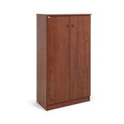 Antique Walnut shoe cabinet in melamine wood 2 doors - 4 shelves 130x71x38