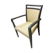 Alpha armchair in beige eco-leather wood