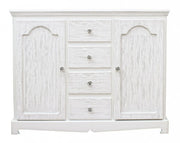 Sideboard in MDF two doors four drawers Bianca BLANC 100x40x h80 cm