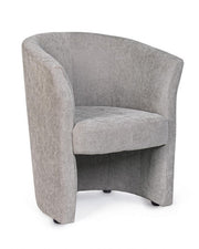 Armchair in wood and light gray fabric BELIZE 64,5x63x h76 cm
