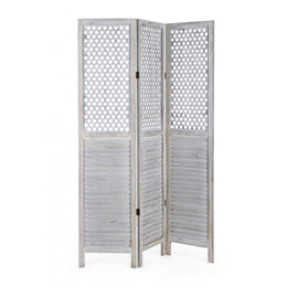 Antique white Hole 3-door screen 120x170 cm