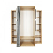 Oak wardrobe with doors and coat hanger for cabin or bedroom