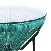 Parker Atol coffee table with glass top D50 cm