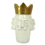 Gold and white king face resin vase holder cm14x13h23