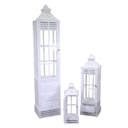 Rectangular white wooden lantern 1-3 cm36,5x36,5h175