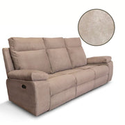 Milano sofa 3 seater 2 beige manual recliners