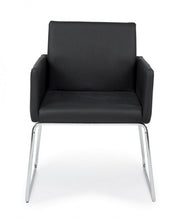 Chair with armrests in imitation leather Black SIXTY 60x54x h80.5 cm