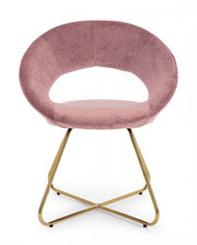 2x Gold Vanity armchair in pink velvet