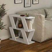 White 3-Tier Side Table Lazena, 57x60x22 cm