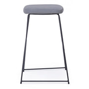 Bar stool in steel and velvet Gray KINSLEY 40x46 h76 cm