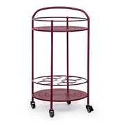 Bottle trolley in Bordeaux Red steel