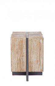 Industrial metal wood stool Garrett 45h cm