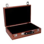 Green wooden suitcase box 1-2 with brown border cm34x9,3h24