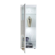 Modern glossy white showcase 1 door in cement gray L.61 P.42 H.167 cm