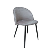 Grey Fabric Chair with Black Metal Legs 78x47x57 cm