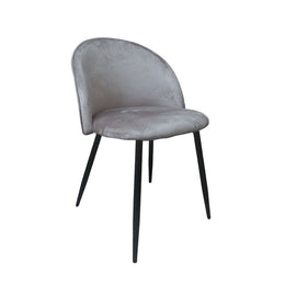 Grey Fabric Chair with Black Metal Legs 78x47x57 cm