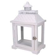 Square white wooden lantern cm24x16h39