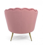 Retro armchair in peacock pink velvet cm 80 x 76 x 84 h