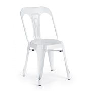 Contemporary style chair in white steel MINNEAPOLIS 44x53x h83 cm