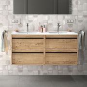 Suspended bathroom cabinet Ador120 ostippo oak double sink 4 drawers 120x45x54h